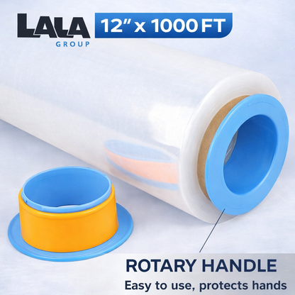 Clear Stretch Wrap Industrial Strength 12" x 1000 Ft - 80 Gauge Thick - Clear Plastic Cling, Stretch Film Rolls for Packaging Moving Packing Pallets