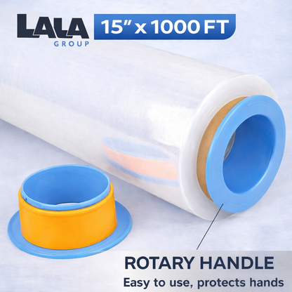 Clear Stretch Wrap Industrial Strength 15" x 1000 Ft - 80 Gauge Thick - Clear Plastic Cling, Stretch Film Rolls for Packaging Moving Packing Pallets (Copy)