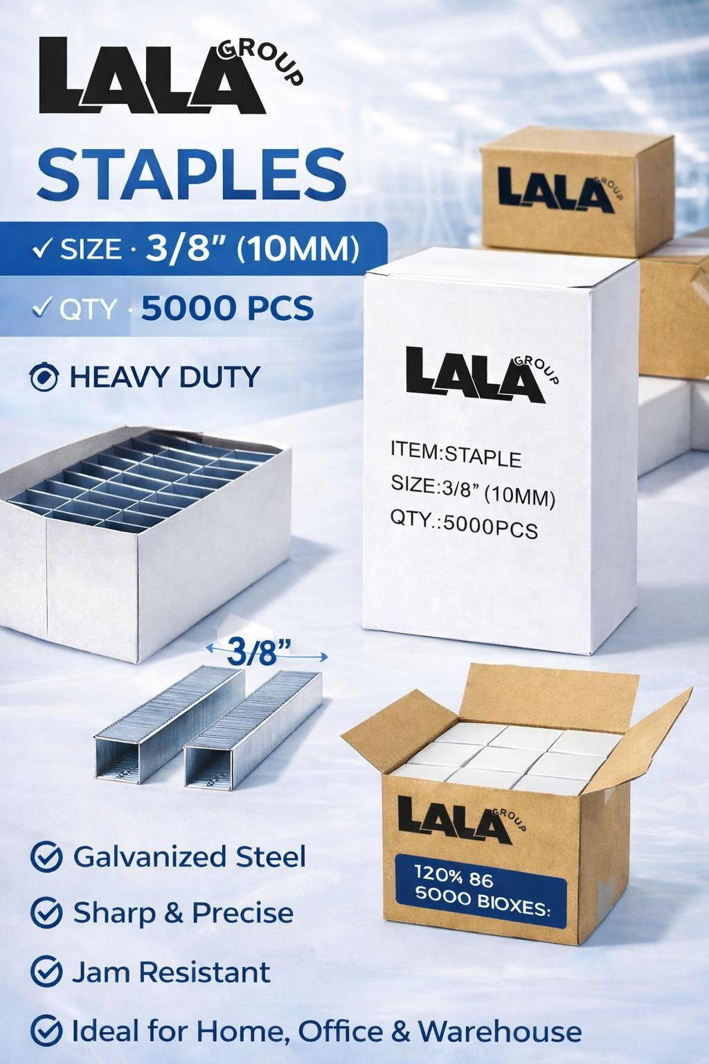 STAPLES - 3/8" -  (10mm)  5000pc